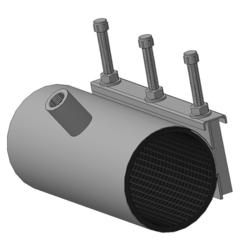 Хомут врезной ОД=125-135 L=400 вн. резьба ДУ20
